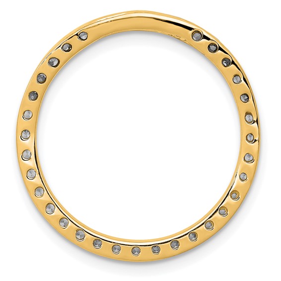 14k Polished 3/4 carat Diamond Circle Chain Slide