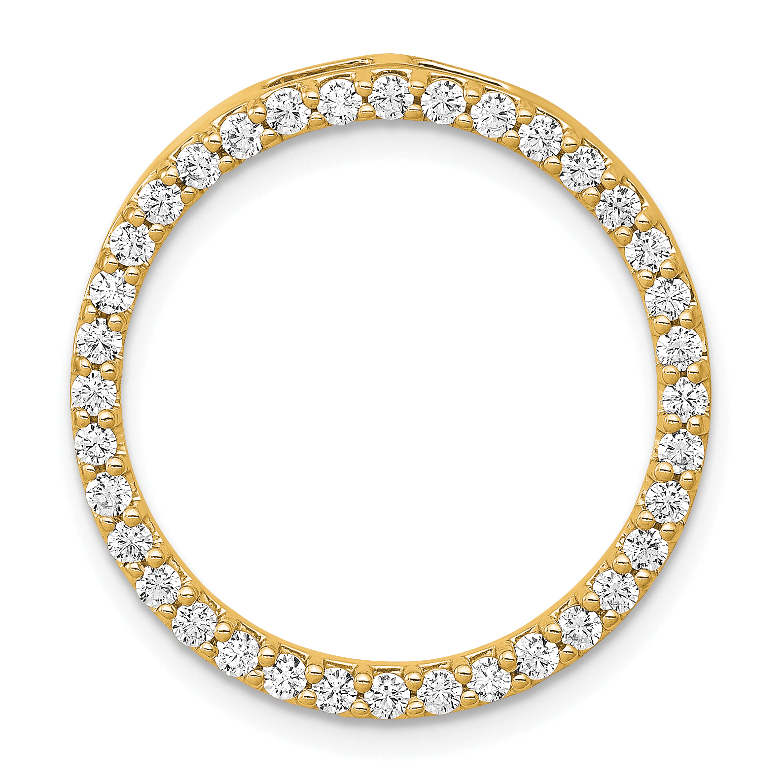 14k Polished 3/4 carat Diamond Circle Chain Slide (PM4713-075-YA)