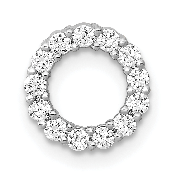 14k White Gold 1/4 carat Diamond Circle Chain Slide (PM4714-025-WA)