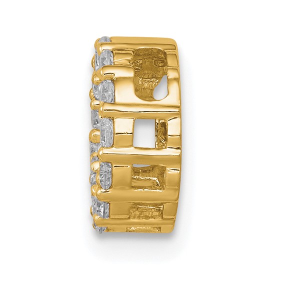 14k Polished 1/4 carat Diamond Circle Chain Slide