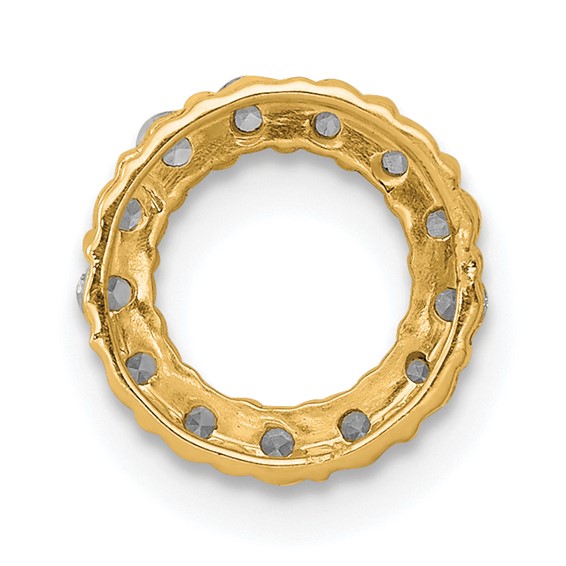 14k Polished 1/4 carat Diamond Circle Chain Slide