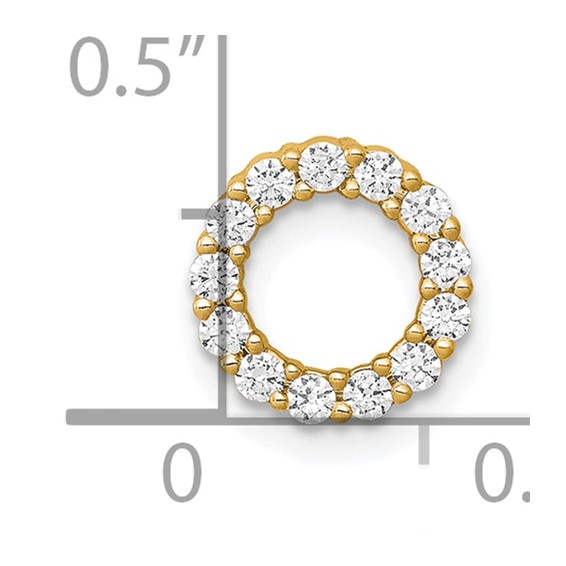 14k Polished 1/4 carat Diamond Circle Chain Slide
