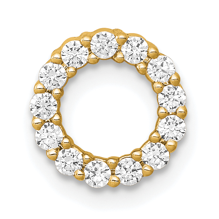 14k Polished 1/4 carat Diamond Circle Chain Slide (PM4714-025-YA)