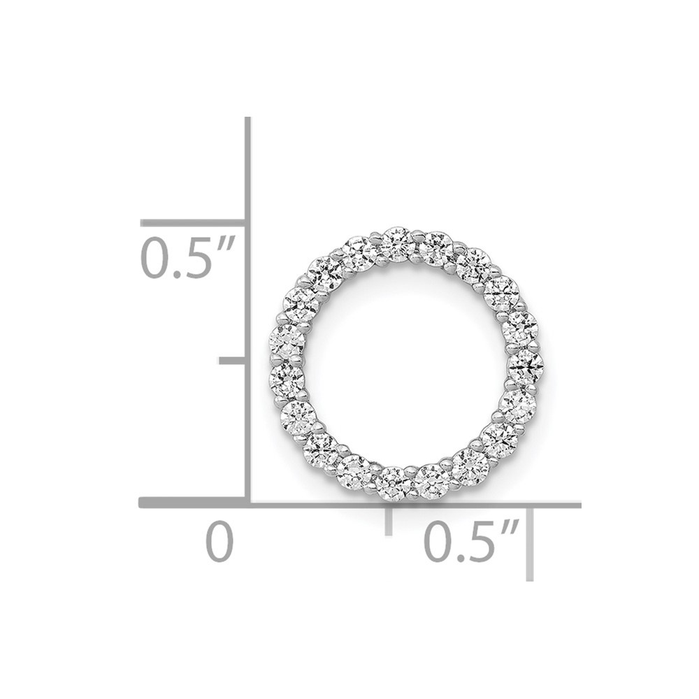 14k White Gold 3/8 carat Diamond Circle Chain Slide (PM4714-040-WA)