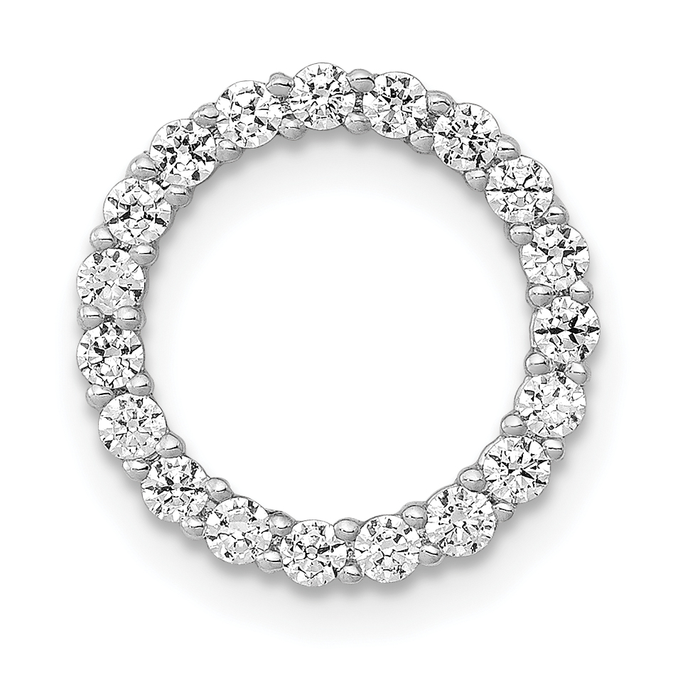 14k White Gold 3/8 carat Diamond Circle Chain Slide (PM4714-040-WA)