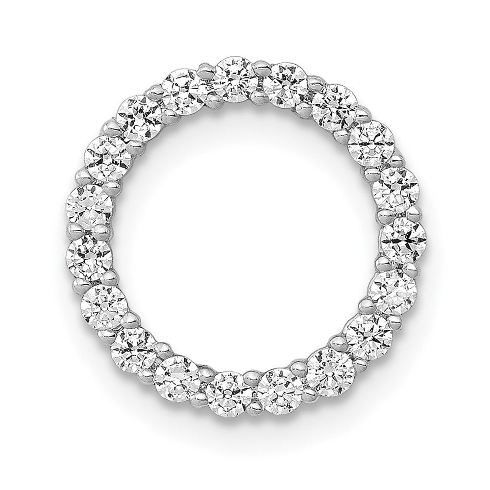 14k White Gold 3/8 carat Diamond Circle Chain Slide (PM4714-040-WA)