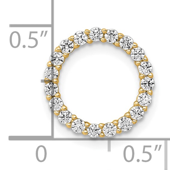 14k Yellow Gold 3/8ct. Diamond Circle Chain Slide