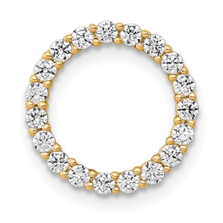 14k Yellow Gold 3/8ct. Diamond Circle Chain Slide