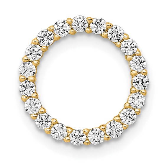 14k Yellow Gold 3/8ct. Diamond Circle Chain Slide