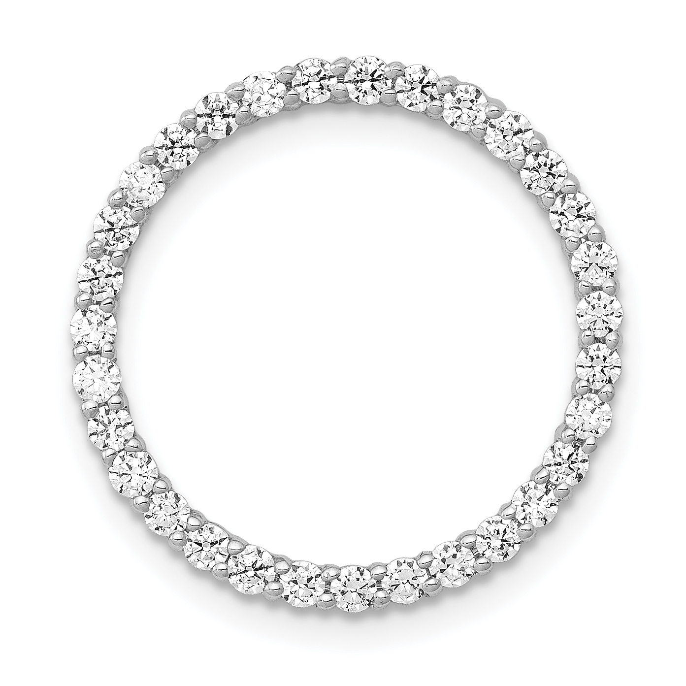 14k White Gold 5/8 carat Diamond Circle Chain Slide (PM4714-062-WA)