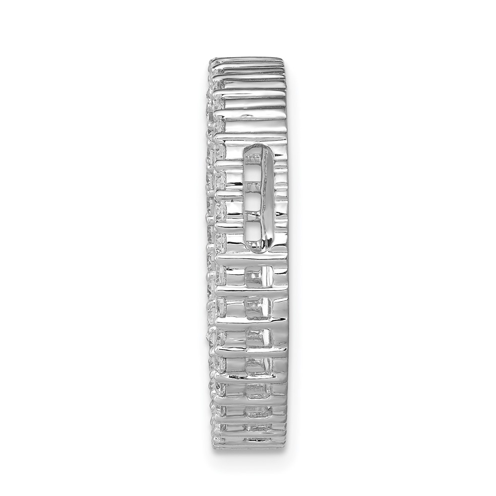 14k White Gold 3/4 carat Lab Grown Diamond VS/SI+ G+ Circle Chain Slide Pendant (PM4714-075-WLG)
