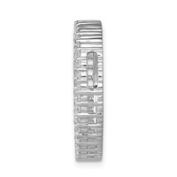 14K White Gold 0.75 Carat Lab Grown Diamond VS SI+ G+ Circle Chain Slide Pendant view 2