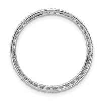 14K White Gold 0.75 Carat Lab Grown Diamond VS SI+ G+ Circle Chain Slide Pendant view 3