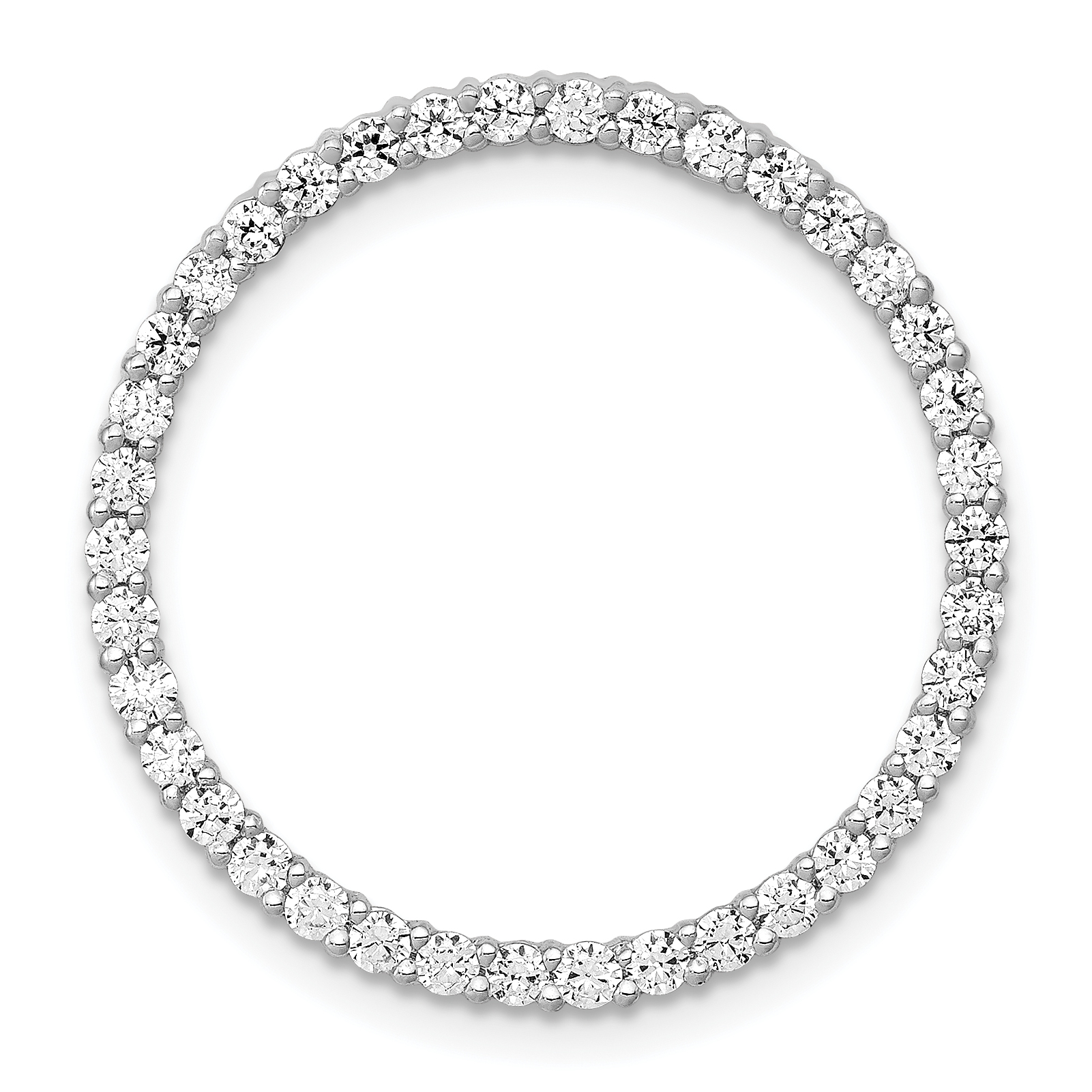 14k White Gold 3/4 carat Diamond Circle Chain Slide (PM4714-075-WA)
