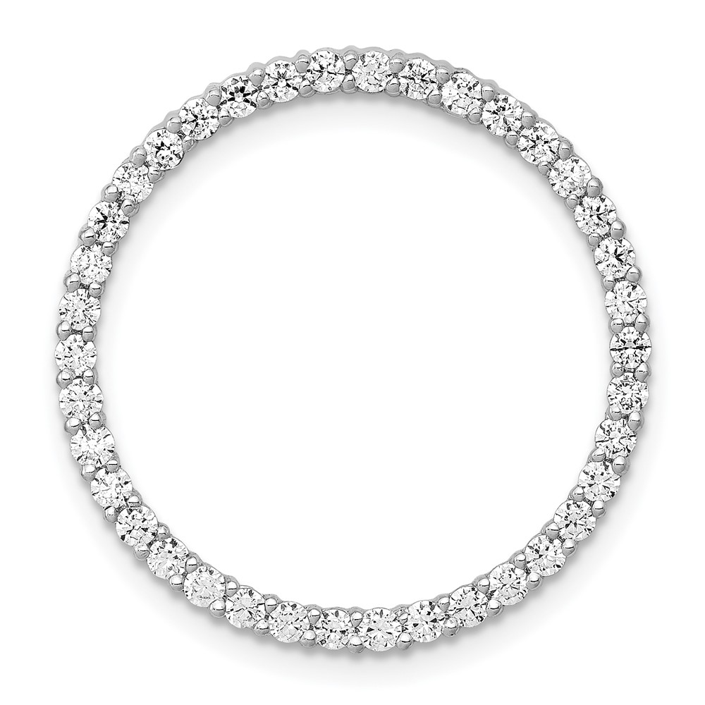 14k White Gold 3/4 carat Lab Grown Diamond VS/SI+ G+ Circle Chain Slide Pendant (PM4714-075-WLG)