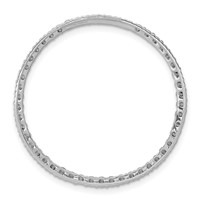 14K White Gold 1 Carat Lab Grown Diamond VS SI+ G+ Circle Chain Slide Pendant view 3