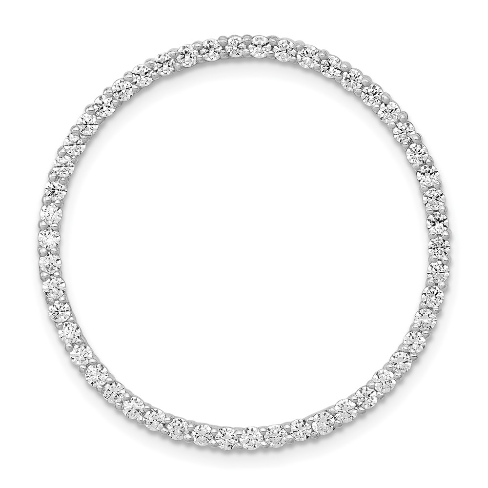 14k White Gold 1 carat Lab Grown Diamond VS/SI+ G+ Circle Chain Slide Pendant (PM4714-100-WLG)