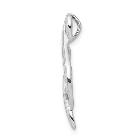 14k White Gold 1/20 carat Diamond Fancy Chain Slide