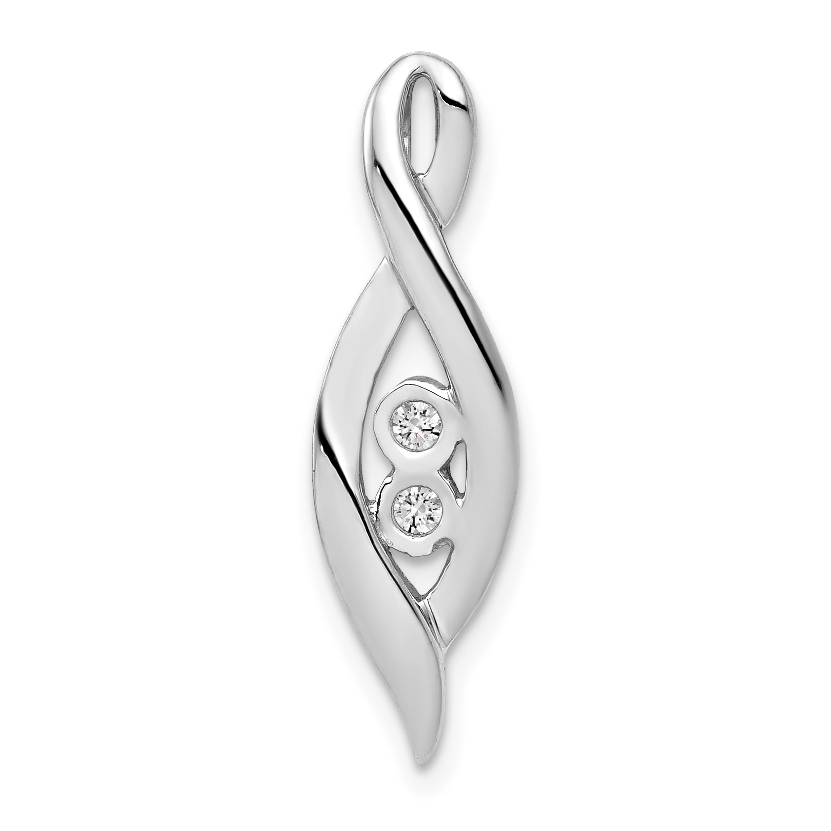 14k White Gold 1/20 carat Diamond Fancy Chain Slide (PM4720-004-WA)