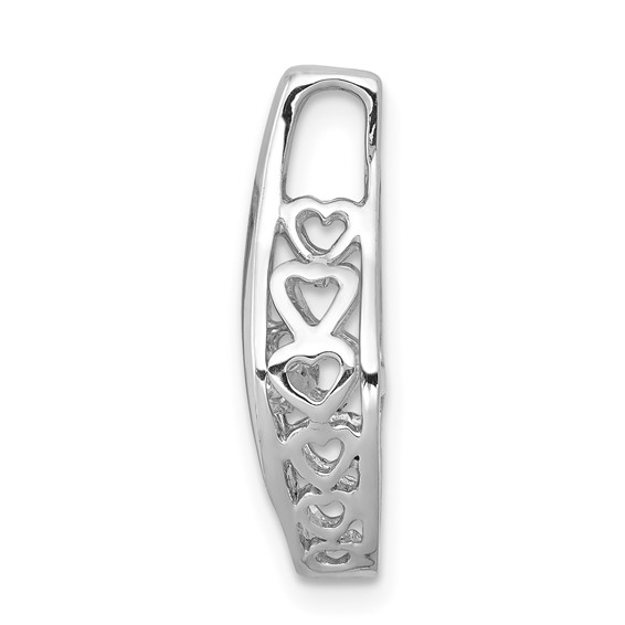 14k White Gold 1/10 carat Moving Diamond Slide Fits up to 2mm Regular/3mm Fancy or Reversible Omega