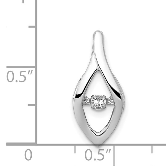 14k White Gold 1/10 carat Moving Diamond Slide Fits up to 2mm Regular/3mm Fancy or Reversible Omega