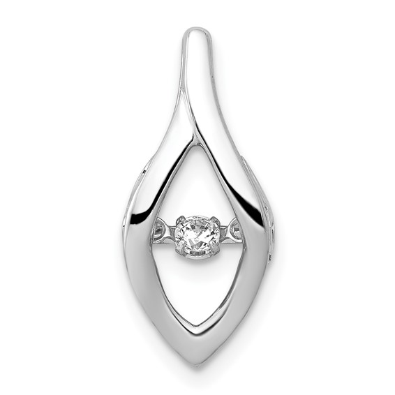 14k White Gold 1/10 carat Moving Diamond Slide Fits up to 2mm Regular/3mm Fancy or Reversible Omega