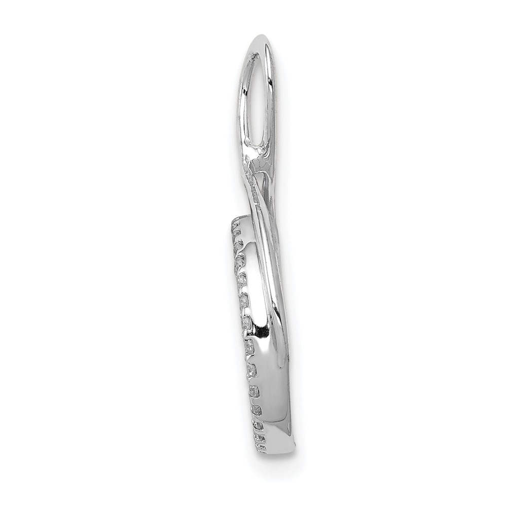14k White Gold 1/10 carat Lab Grown Diamond VS/SI+ G+ Complete Fashion Circle Dangle Chain Slide Pendant (PM4723-010-WLG)