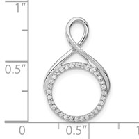 14K White Gold 0.10 Carat Lab Grown Diamond VS SI+ G+ Complete Fashion Circle Dangle Chain Slide Pendant view 3