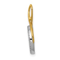 14K Two Tone 0.10 Carat Lab Grown Diamond VS SI+ G+ Complete Fashion Circle Dangle Chain Slide Pendant view 2