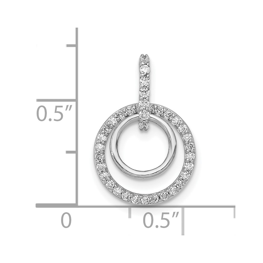 10k White Gold 1/4ct. Diamond Double Circle Dangle Pendant (PM4727-025-1WA)