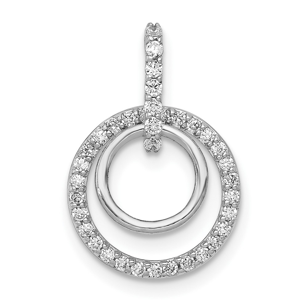 10k White Gold 1/4ct. Diamond Double Circle Dangle Pendant (PM4727-025-1WA)