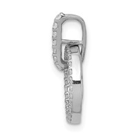 14K White Gold 0.25 Carat Lab Grown Diamond VS SI+ G+ Complete Double Circle Dangle Pendant view 2
