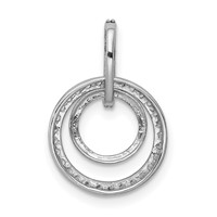 14K White Gold 0.25 Carat Lab Grown Diamond VS SI+ G+ Complete Double Circle Dangle Pendant view 3