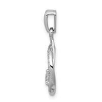 14K White Gold 0.33 Carat Lab Grown Diamond VS SI+ G+ Complete Fashion Circle and Teardrop Pendant view 2