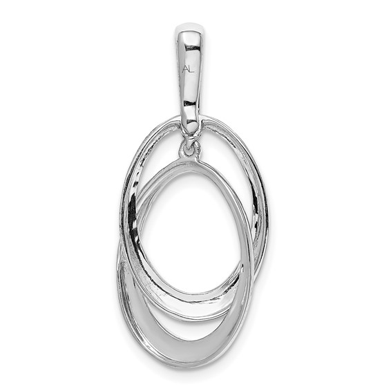 10k White Gold 1/20ct. Diamond Double Oval Pendant