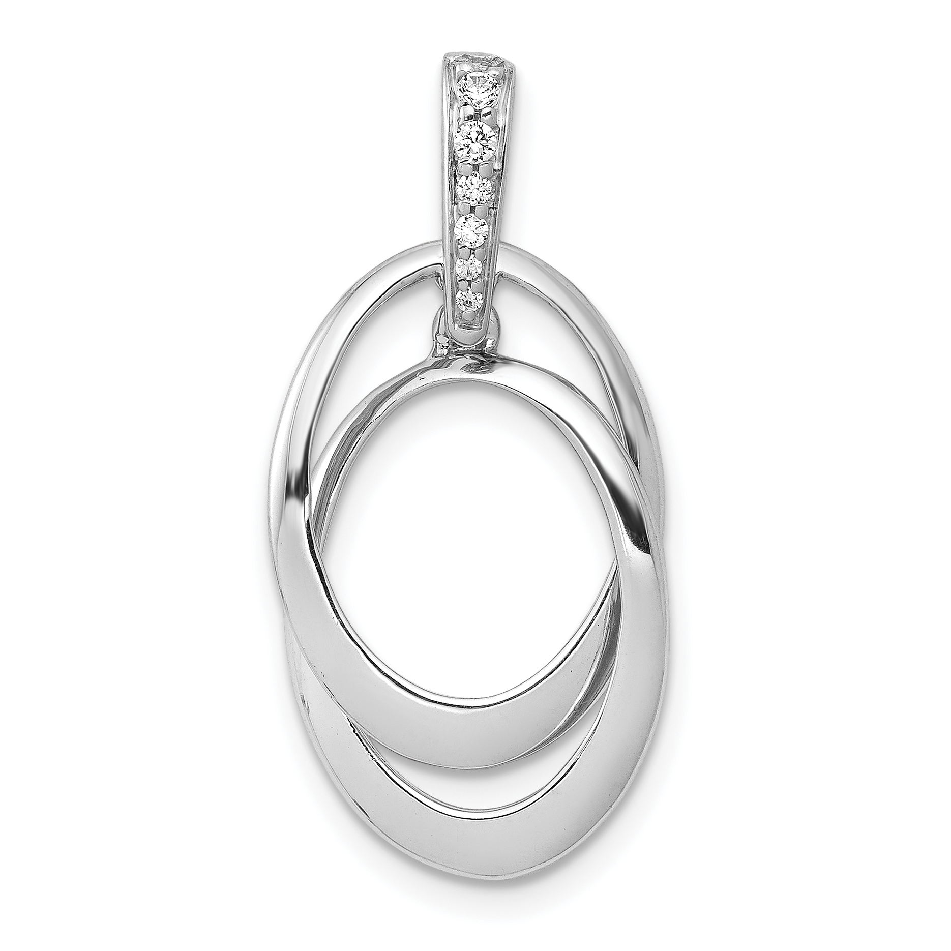 10k White Gold 1/20ct. Diamond Double Oval Pendant (PM4731-005-1WA)