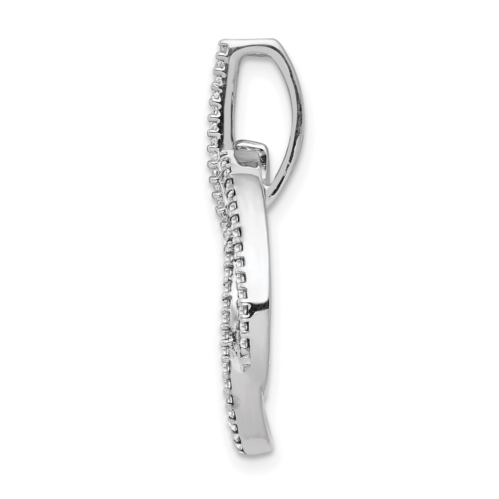 14k White Gold 1/3 carat Lab Grown Diamond VS/SI+ G+ Complete Intertwined Oval Pendant (PM4733-033-WLG)