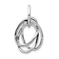 14K White Gold 0.33 Carat Lab Grown Diamond VS SI+ G+ Complete Intertwined Oval Pendant view 3