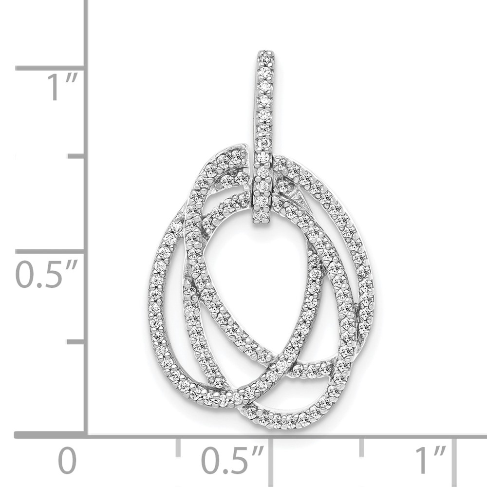 14k White Gold 1/3 carat Lab Grown Diamond VS/SI+ G+ Complete Intertwined Oval Pendant (PM4733-033-WLG)