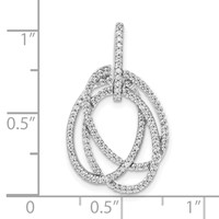 14K White Gold 0.33 Carat Lab Grown Diamond VS SI+ G+ Complete Intertwined Oval Pendant view 4