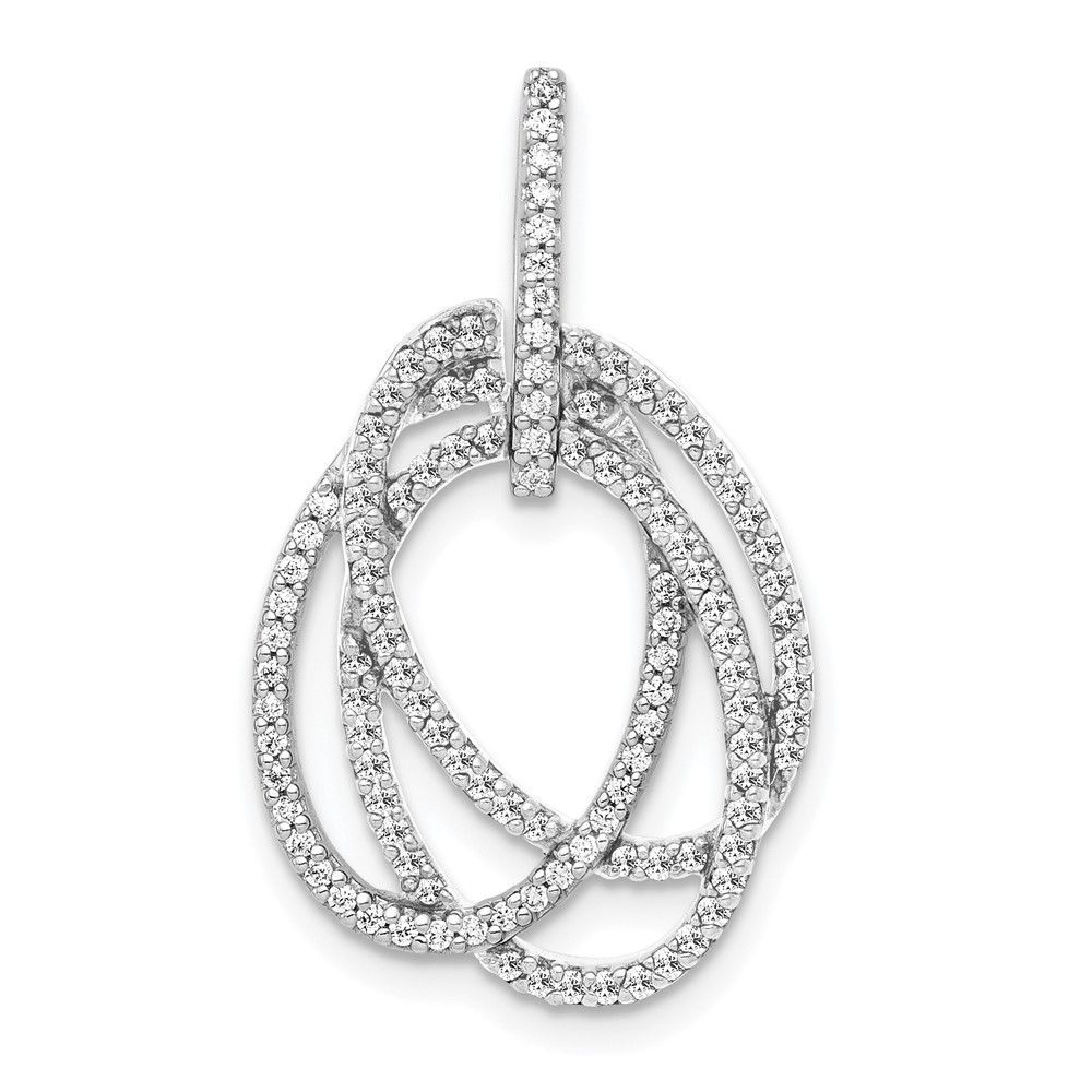 14k White Gold 1/3 carat Lab Grown Diamond VS/SI+ G+ Complete Intertwined Oval Pendant (PM4733-033-WLG)