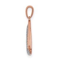 14K Rose Gold 0.17 Carat Lab Grown Diamond VS SI+ G+ Complete Double Triangle Pendant view 2