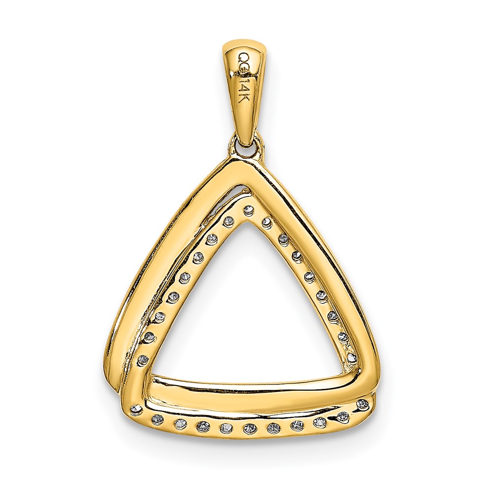 14k Polished 1/6 carat Diamond Double Triangle Pendant (PM4737-016-YA)