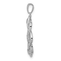 14K White Gold 0.20 Carat Lab Grown Diamond VS SI+ G+ Complete Twisted Circle Pendant view 2
