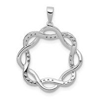 14K White Gold 0.20 Carat Lab Grown Diamond VS SI+ G+ Complete Twisted Circle Pendant view 3