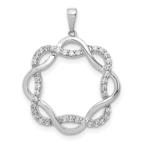 14K White Gold 0.20 Carat Lab Grown Diamond VS SI+ G+ Complete Twisted Circle Pendant