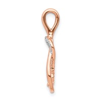 14K Rose Gold 0.17 Carat Lab Grown Diamond VS SI+ G+ Complete Knot Chain Slide Pendant view 2