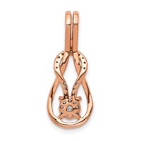 14K Rose Gold 0.17 Carat Lab Grown Diamond VS SI+ G+ Complete Knot Chain Slide Pendant view 3