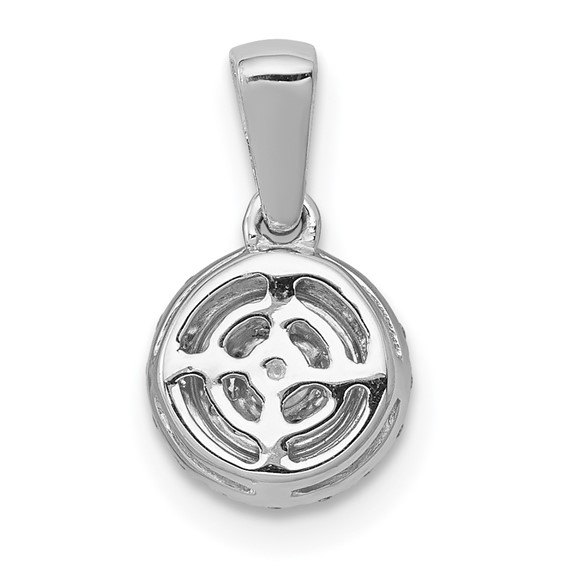14k White Gold 1/4 carat Diamond Round Halo Cluster Pendant