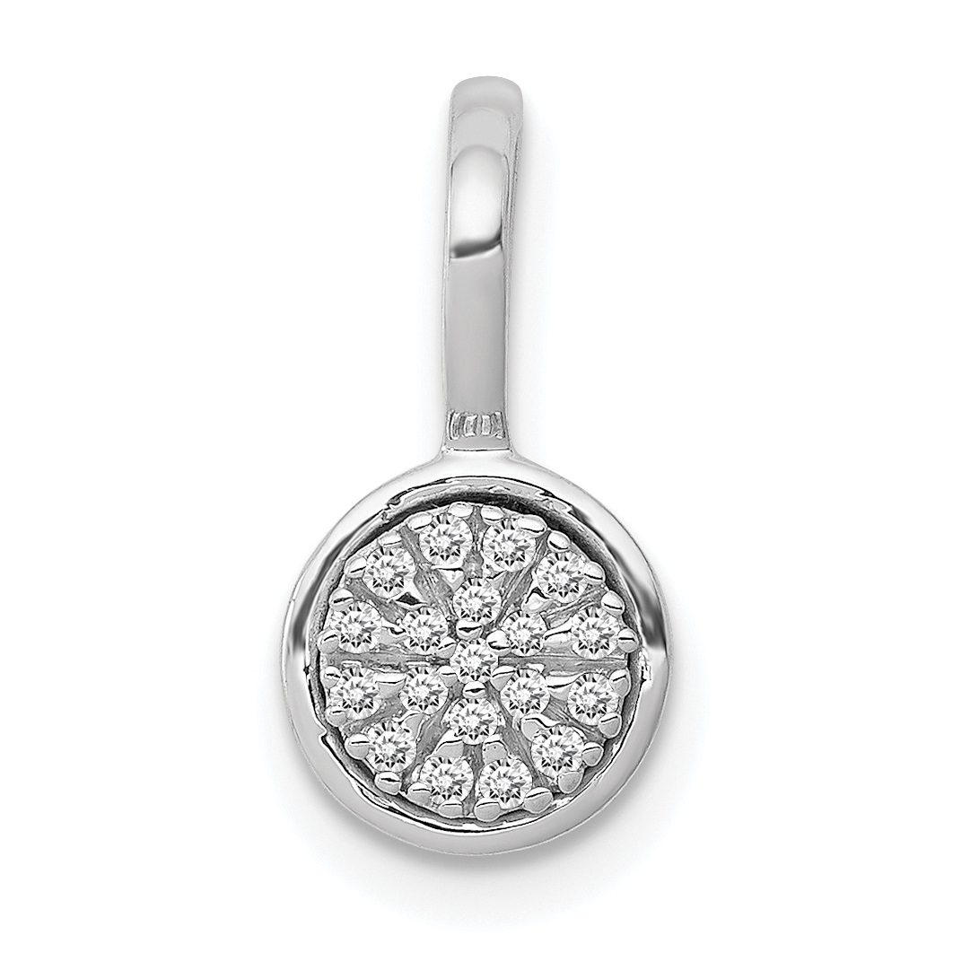 10k White Gold 1/10ct. Diamond Circle Cluster Pendant (PM4743-009-1WA)